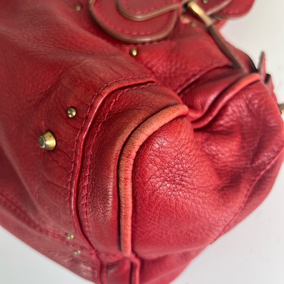 Chloe Paddington Red Leather Handbag Y2K - Picture 12 of 14